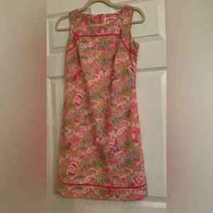 HTF Rare White Tag Lilly Pulitzer Originals Shift Dress 0 Text Message Print